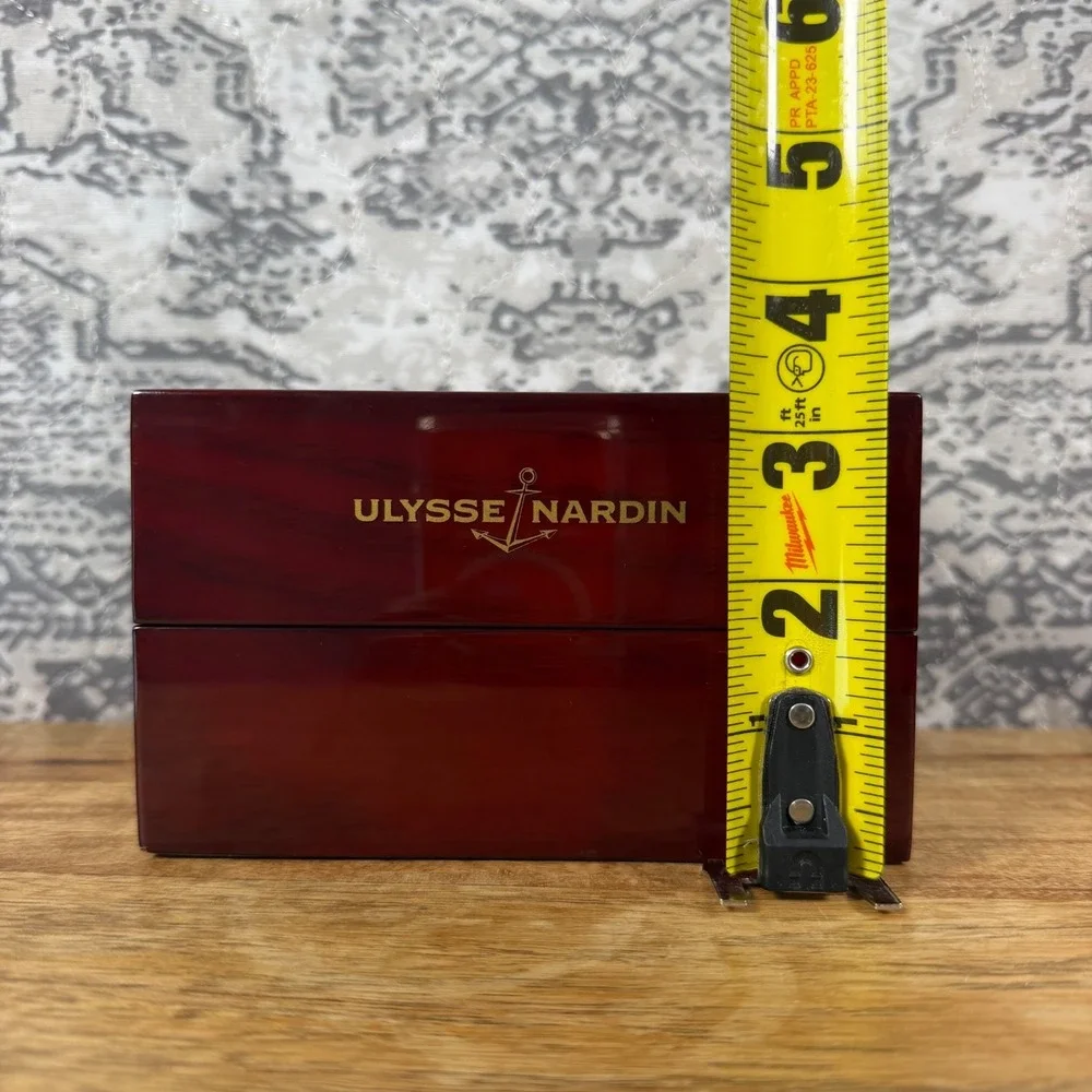 Ulysse Nardin Dark Wood Wooden Watch Box Display Jewelry Keep - Excellent Shape!